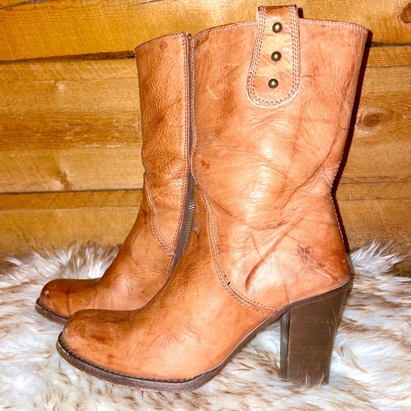 FRYE | Julia Campus Cognac Boots - Picture 3 of 12